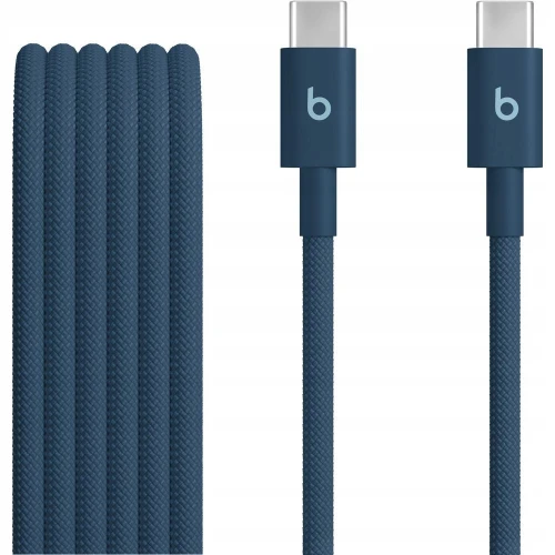 Kabel Apple Beats USB typ C - USB-C 1,5M Niebieski Navy Nylonowy Pleciony