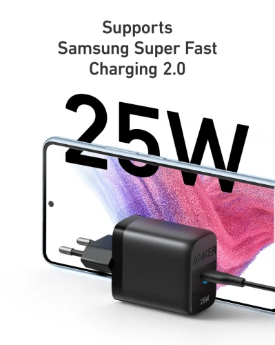 Szybka Ładowarka Sieciowa Anker USB typ C 25W USB-C Fast Charging Czarna