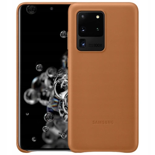 Skórzane Etui Samsung Galaxy S20 Ultra Brązowe Leather Case EF-VG988LAEGEU