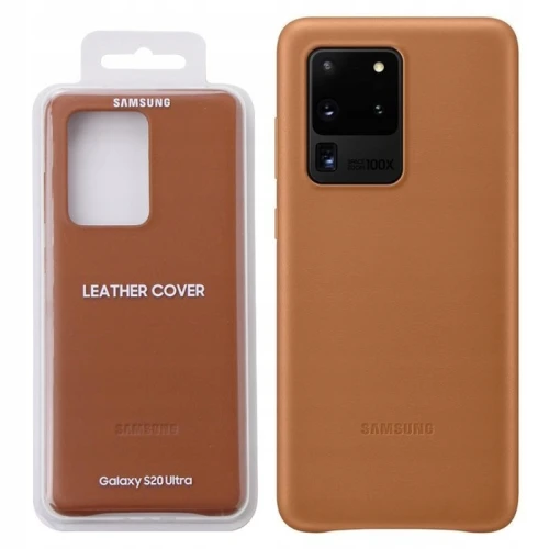 Skórzane Etui Samsung Galaxy S20 Ultra Brązowe Leather Case EF-VG988LAEGEU