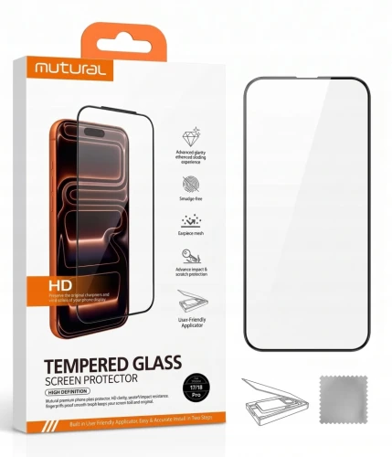 Szkło Z Aplikatorem Mutural Tempered Glass Do Apple iPhone 18 Pro / 17 Pro