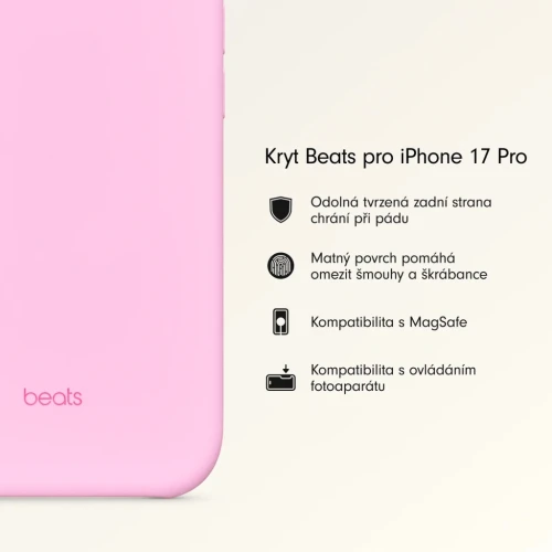 Etui Beats MagSafe Do Apple iPhone 17 Pro Opalowy Różowy Camera Control