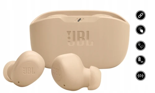 Słuchawki Dokanałowe JBL Wave Buds TWS Beżowe Beige Bezprzewodowe Bluetooth