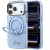 Etui Guess Do Apple iphone 18 Pro Max Ring Stand Script MagSafe Niebieskie