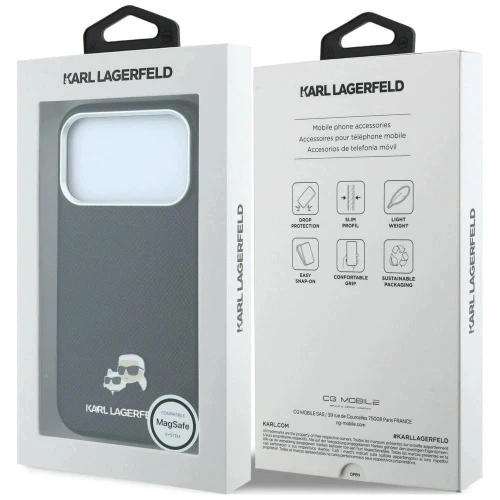 Etui Karl Lagerfeld do Apple iPhone 17 Pro 18 Pro MagSafe Hard Case Czarne