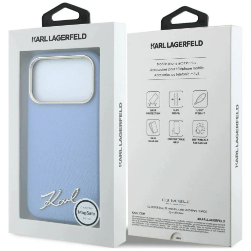 Etui Karl Lagerfeld do Apple iPhone 17 Pro / 18 Pro MagSafe Light Blue