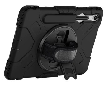 Etui Pancerne Eiger Peak 500m Samsung Galaxy Tab S10 FE Czarne z Podstawką