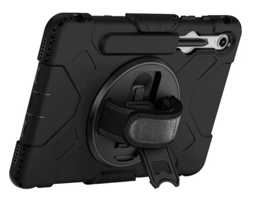 Etui Pancerne Eiger Peak 500m Samsung Galaxy Tab S10 FE Czarne z Podstawką