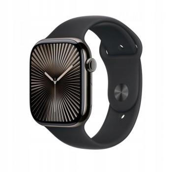 Oryginalny Pasek Silikonowy Apple Watch 46mm Czarny Black Sport Band M/L