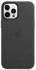 Etui Skórzane Apple iPhone 12 Pro Max MHKM3ZM/A Czarne Black MagSafe Plecki