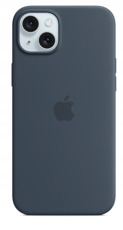 Etui Silikonowe Apple iPhone 15 Plus Storm Blue MT123ZM/A Granatowe Plecki