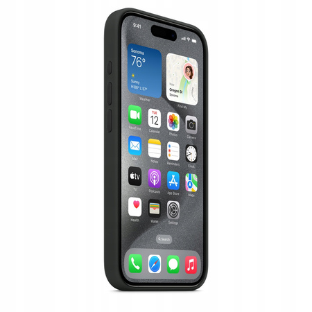 Etui Silikonowe Apple iPhone 15 Pro Max Czarne Black MT1M3ZM/A MagSafe