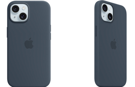 Etui Silikonowe Apple iPhone 15 Plus Storm Blue MT123ZM/A Granatowe Plecki