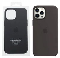 Etui Silikonowe Apple iPhone 12 Pro Max Czarne Black MHLG3ZM/A MagSafe