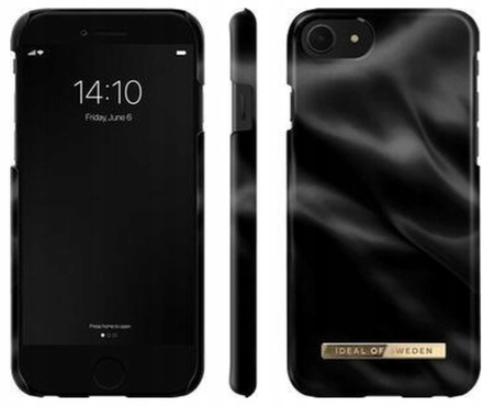 Etui Do Apple iPhone 7 / 8 / SE Ideal Of Sweden Black Satin Czarne Printed