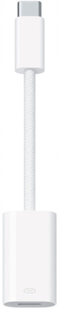 Adapter Przejściówka Apple USB-C Typ C - Lightning MUQX3ZMA Biała Nylonowa