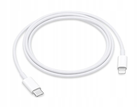 Oryginalny Kabel Apple USB-C Lightning MM0A3ZM/A A2561 Biały Do iPhone 1M