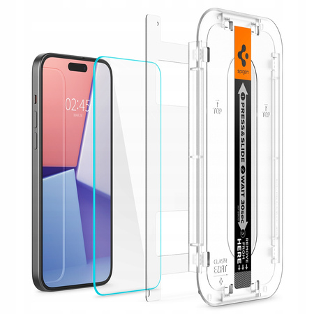 Mocne Szkło Hartowane Spigen Glas.TR EZ FIT Do Apple iPhone 15 Pro 2Sztuki