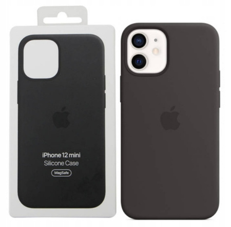 Etui Apple iPhone 12 Mini Czarne Black MHKX3ZM/A MagSafe Plecki Silikonowe