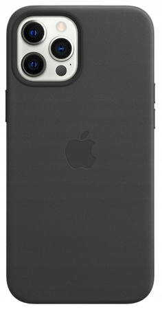 Etui Skórzane Apple iPhone 12 Pro Max MHKM3ZM/A Czarne Black MagSafe Plecki