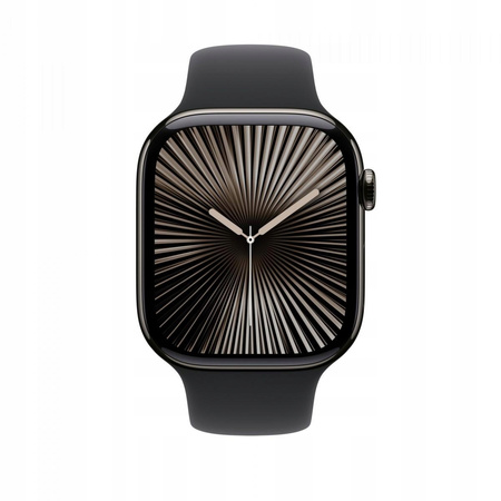 Oryginalny Pasek Apple Watch 46MM M/L MXM43ZM/A Czarny Black Silikonowy