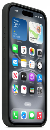 Etui Silikonowe Apple iPhone 16 Czarne Black MYY13ZM/A MagSafe Plecki