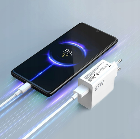 Oryginalna Szybka Ładowarka Sieciowa Xiaomi 67W MiTurbo + Kabel USB-C QC