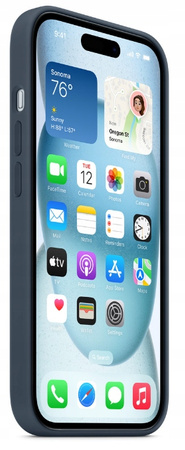 Etui Silikonowe Apple iPhone 15 Storm Blue Granatowy MT0N3ZM/A MagSafe