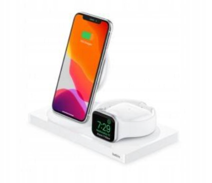 Stacja Ładująca Belkin Boost Charge 2w1 do iPhone Apple Watch Biała 7.5W