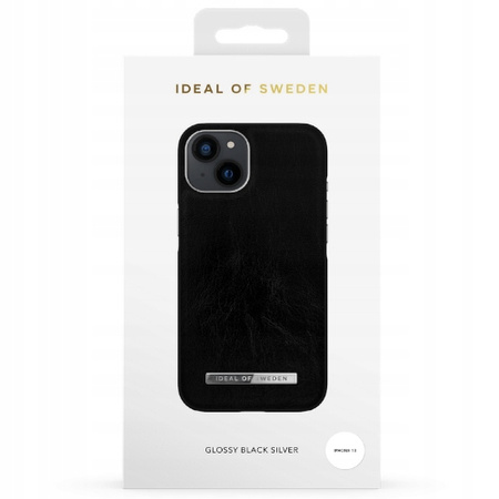 Etui Do Apple iPhone 13 Ideal Of Sweden Glossy Black Silver Czarne Atelier