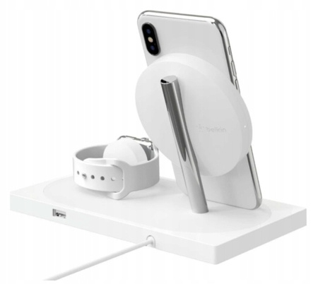 Stacja Ładująca Belkin Boost Charge 2w1 do iPhone Apple Watch Biała 7.5W