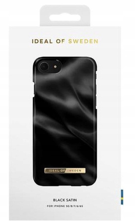 Etui Do Apple iPhone 7 / 8 / SE Ideal Of Sweden Black Satin Czarne Printed