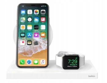 Stacja Ładująca Belkin Boost Charge 2w1 do iPhone Apple Watch Biała 7.5W