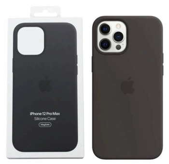 Etui Silikonowe Apple iPhone 12 Pro Max Czarne Black MHLG3ZM/A MagSafe