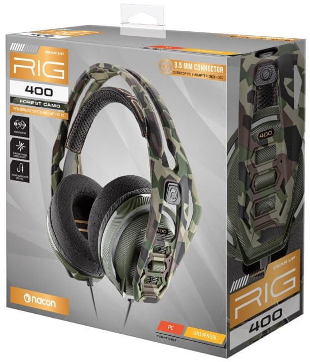 Słuchawki Plantronics RIG 400 Wokółuszne Forest Camo Gamingowe Dla Graczy