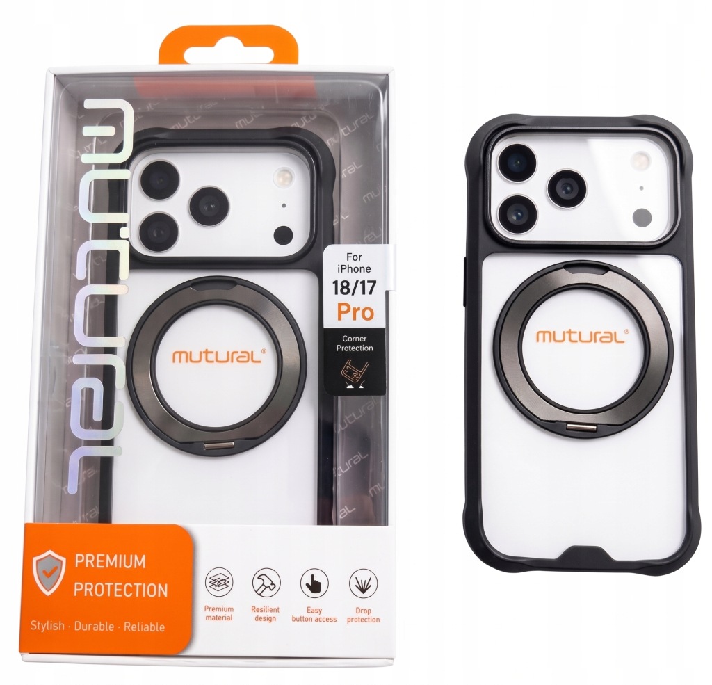Etui Mutural Obsidian MagSafe Do Apple iPhone 18 Pro / 17 Pro Czarne Black