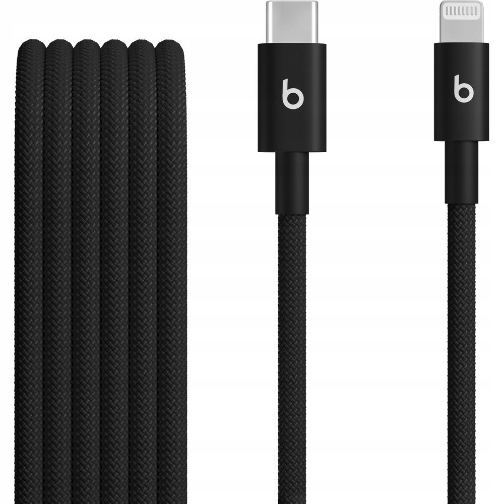 Oryginalny Kabel Apple Beats USB Typ C - Lightning 1,5M Czarny Przewód