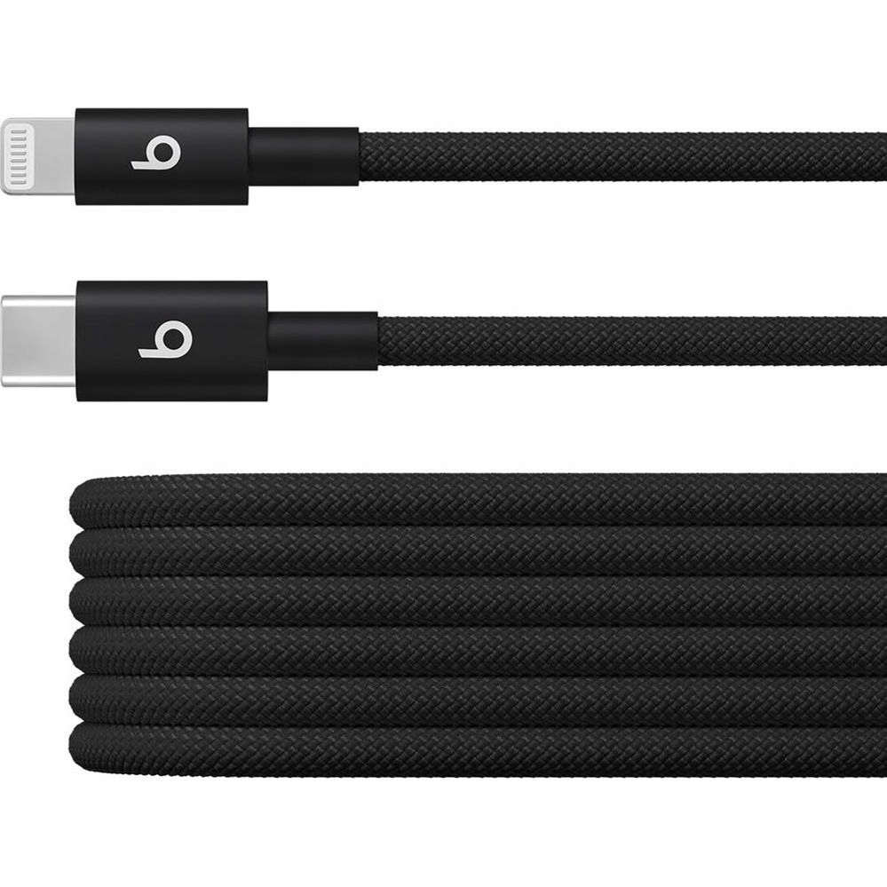 Oryginalny Kabel Apple Beats USB Typ C - Lightning 1,5M Czarny Przewód