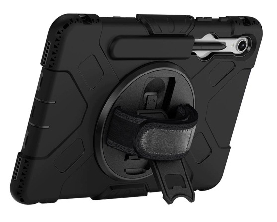 Etui Pancerne Eiger Peak 500m Samsung Galaxy Tab S10 FE Czarne z Podstawką